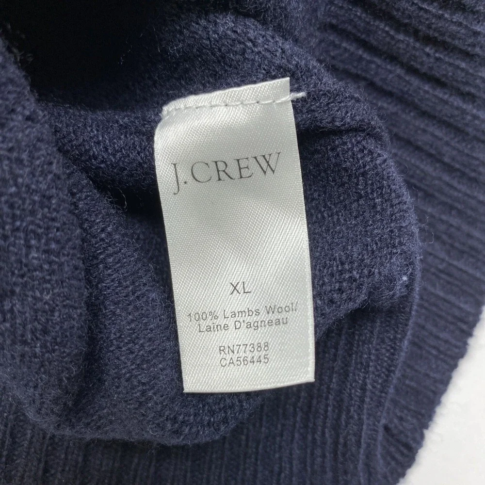 J Crew Lambswool Button Sweater Vest Mens XL Navy Blue Preppy Casual Grandpacore